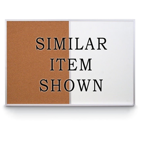 United Visual Products Combo Board, 48"x36", Satin Frame/Green & Buff UVDECORK4836-GREEN-BUFF - main